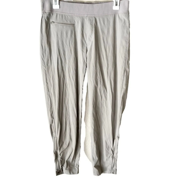 Athleta Pants Women's 10 Mod Trekkie Cropped Ankle Zip Gray Athleisure Career - Picture 2 of 8